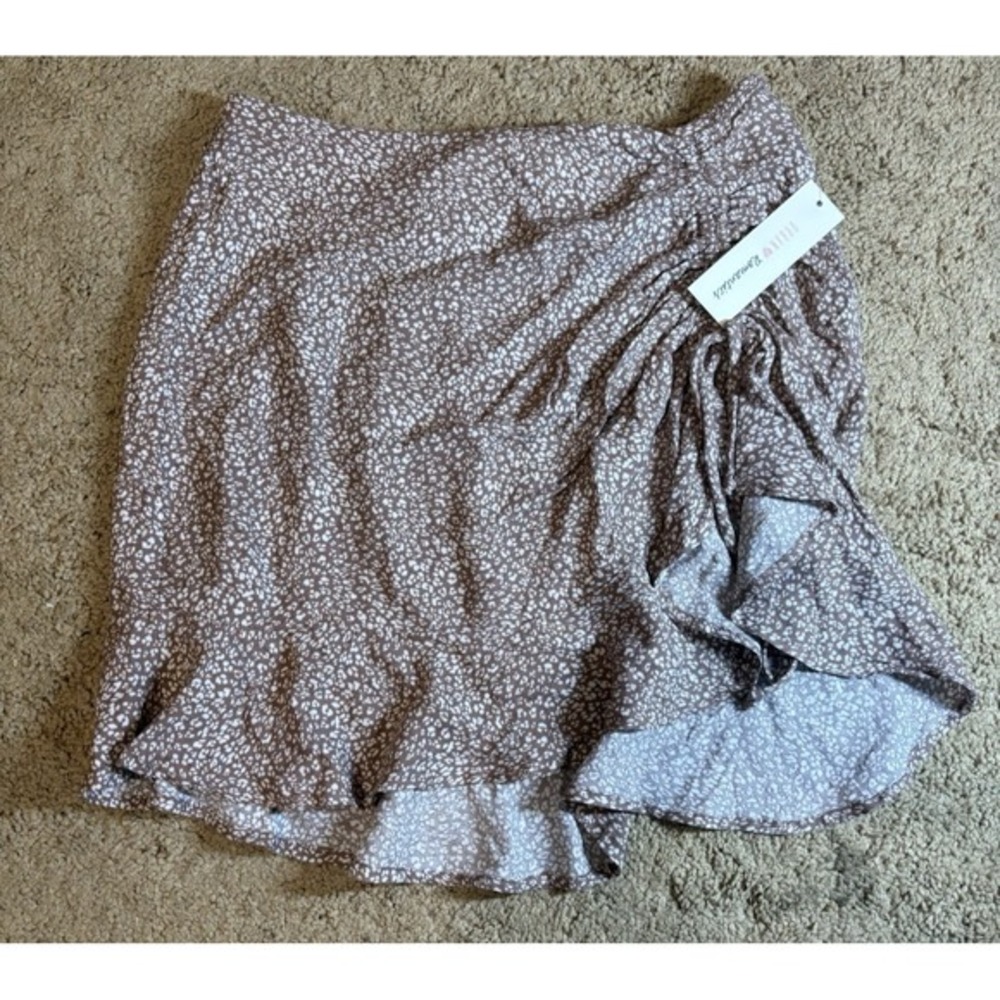 Urban Heart Romantic Skirt Women's Size Small Brown Drawstring Rouched Boho‎